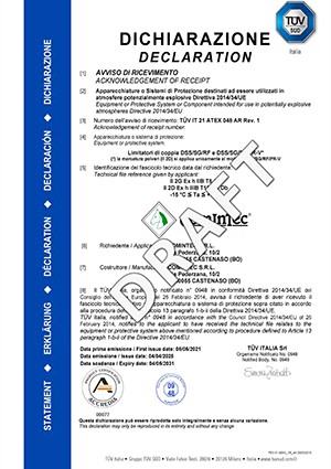 Dichiarazione Conformità UE “ATEX”