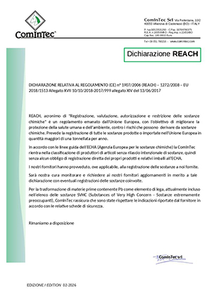 Dichiarazione “REACH”